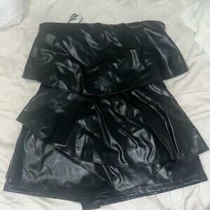 New with tags black leather romper